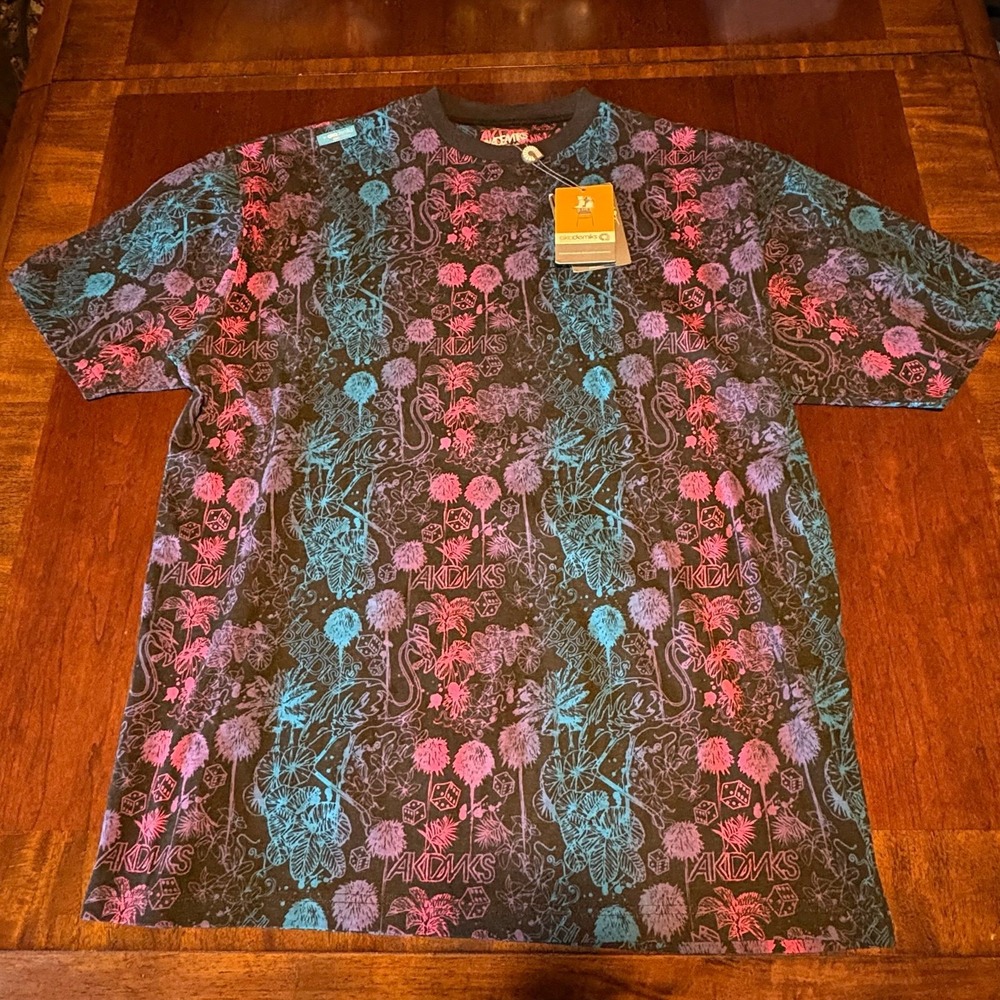 Akademiks All Over Print Flamingo Tropical Graphic Tee XL Tall Y2K